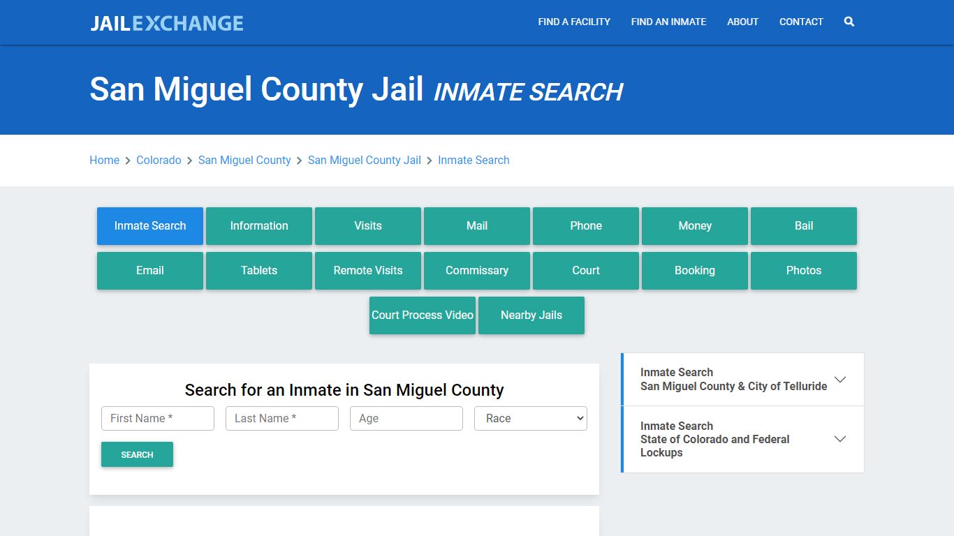 San Miguel County Jail, CO Inmate Search: Roster & Mugshots