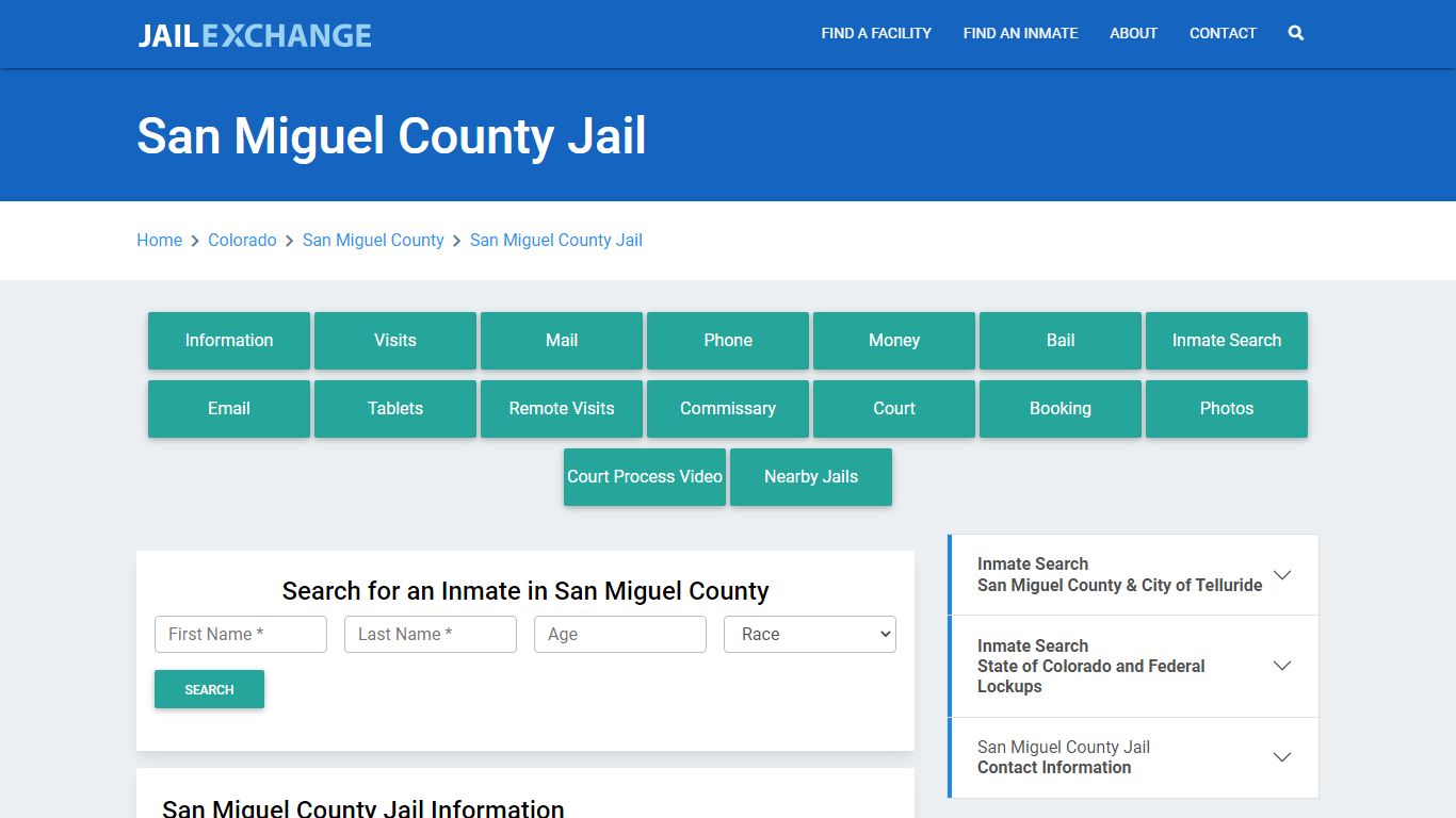 San Miguel County Jail Roster Lookup, CO, Inmate Search